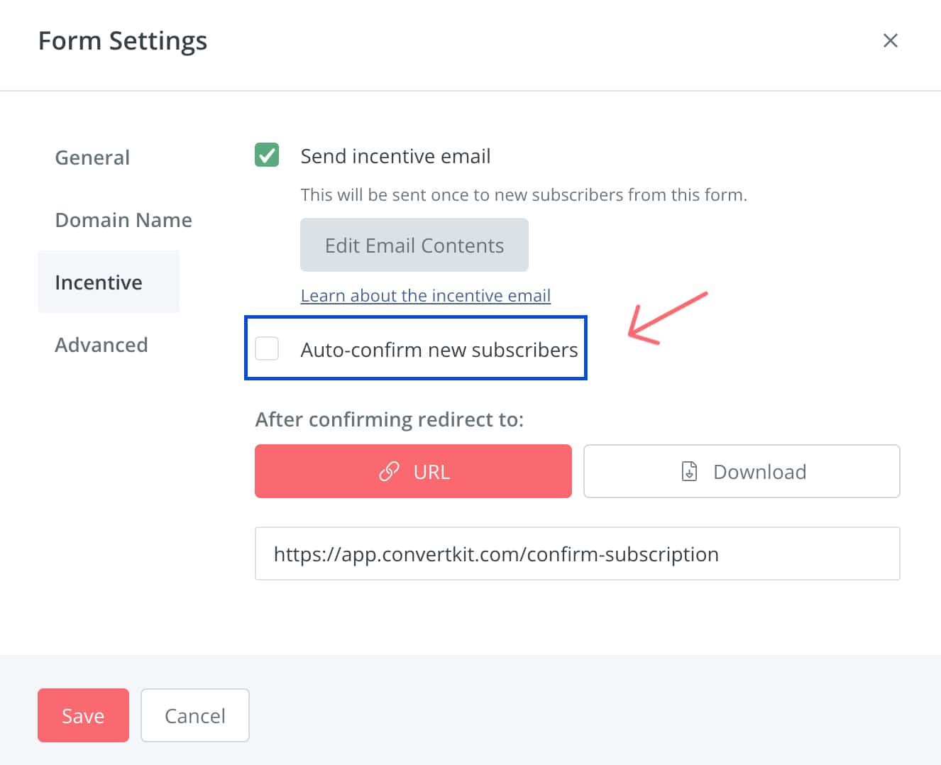 email marketing kpis - double opt-in option